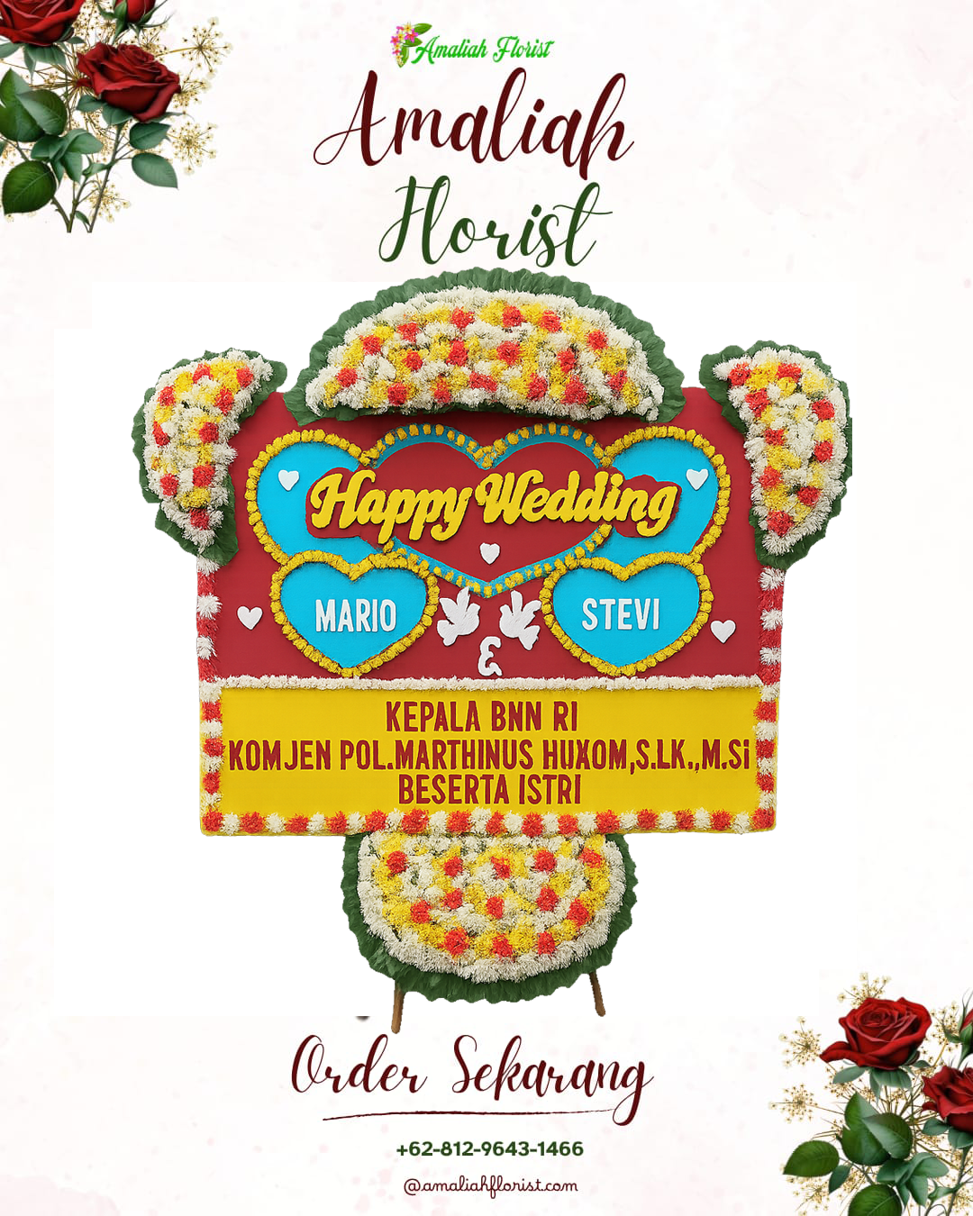 Papan Bunga Pernikahan Lawang